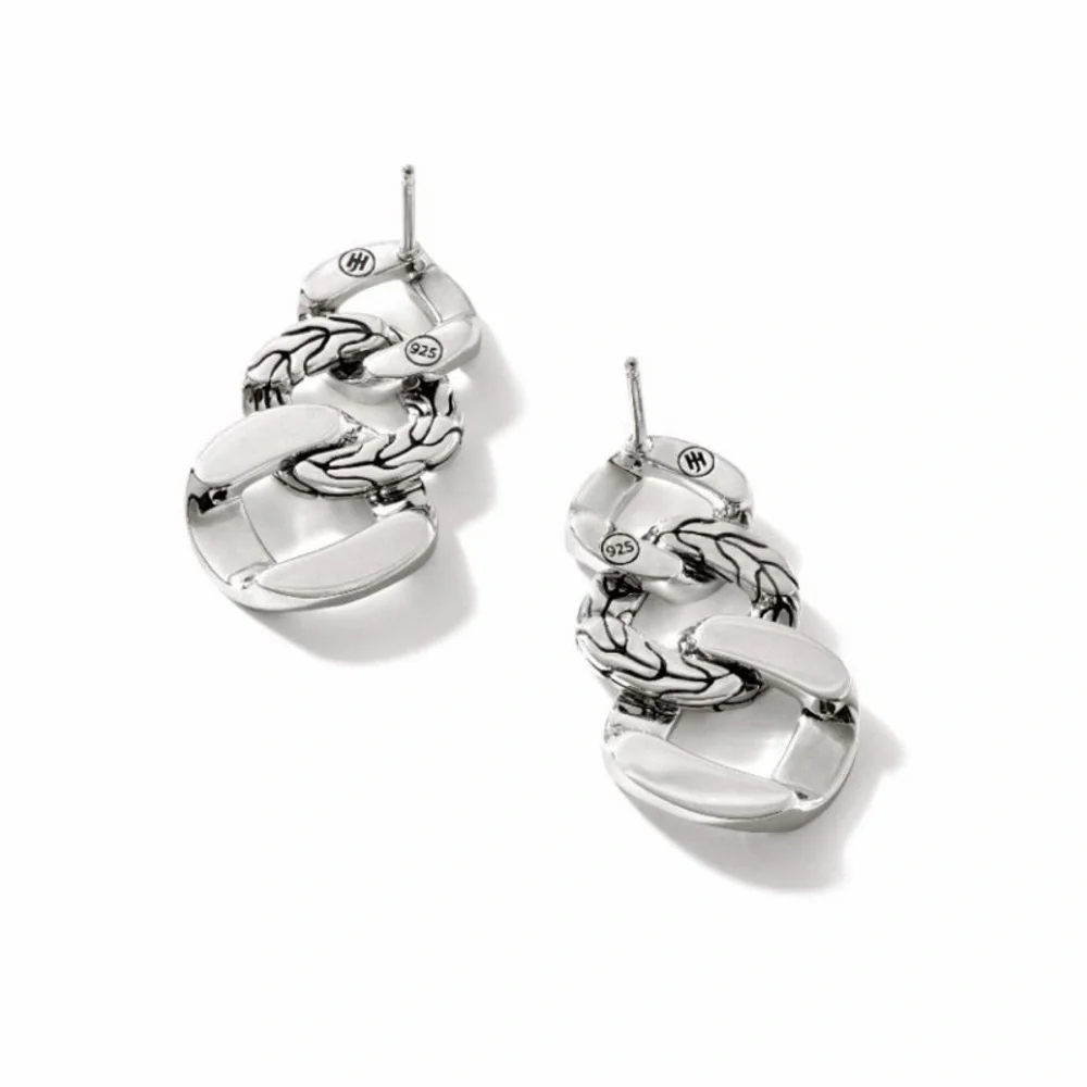 John Hardy Sterling Silver Curb Link Drop Earrings